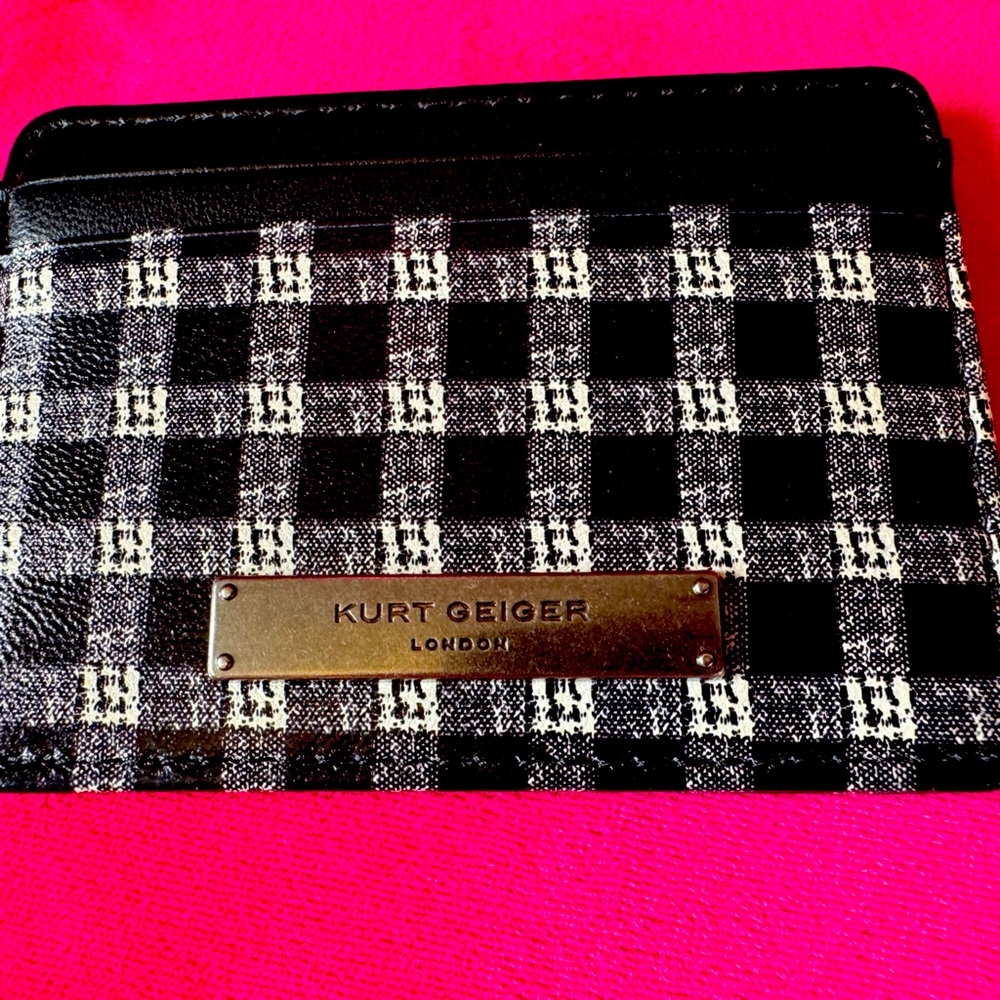 Kurt Geiger Black and White Checkered Card Holder